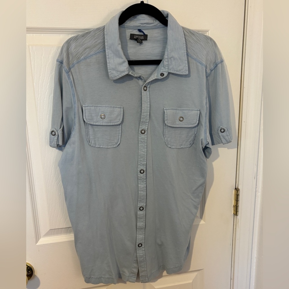 Kenneth Cole Reaction Light Blue Button Up Men’s Shirt Size Xl